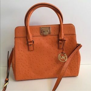Michael Kors Ostrich Embossed Astrid Satchel